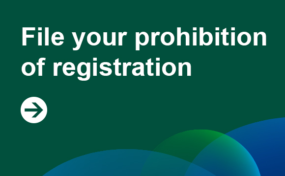 File your prohibition of registration